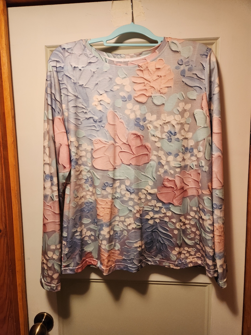 Source Unknown Pastel Floral Long-Sleeve Top - Pink, Blue & Mint